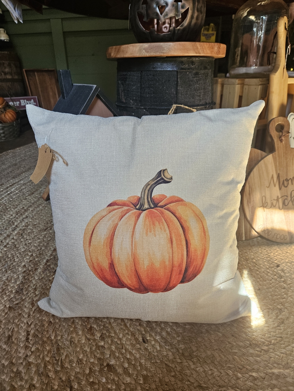 Autumn Pumpkin Decorative Throw Pillow - Orange